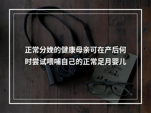 正常分娩的健康母亲可在产后何时尝试喂哺自己的正常足月婴儿