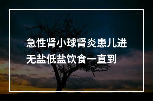 急性肾小球肾炎患儿进无盐低盐饮食一直到