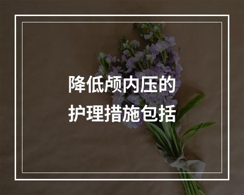 降低颅内压的护理措施包括