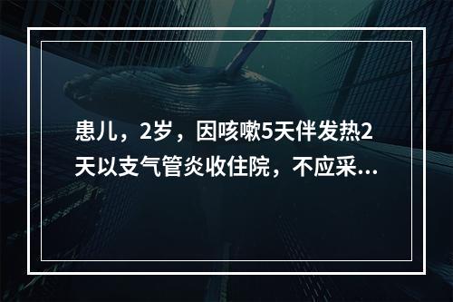 患儿，2岁，因咳嗽5天伴发热2天以支气管炎收住院，不应采取的