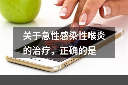 关于急性感染性喉炎的治疗，正确的是