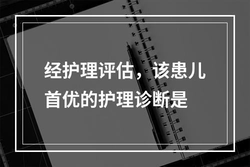 经护理评估，该患儿首优的护理诊断是