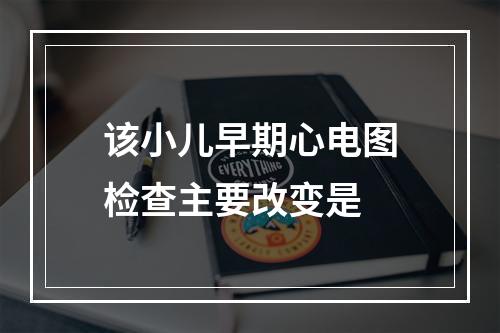 该小儿早期心电图检查主要改变是