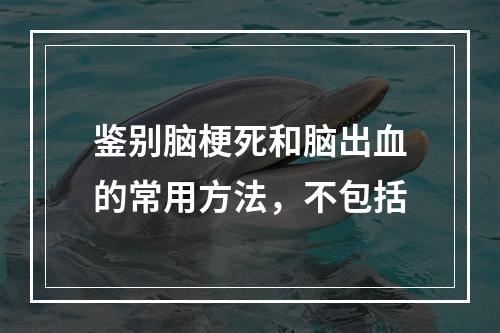 鉴别脑梗死和脑出血的常用方法，不包括