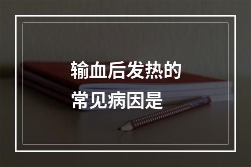 输血后发热的常见病因是