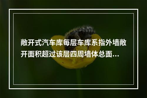 敞开式汽车库每层车库系指外墙敞开面积超过该层四周墙体总面积