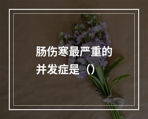 肠伤寒最严重的并发症是（）