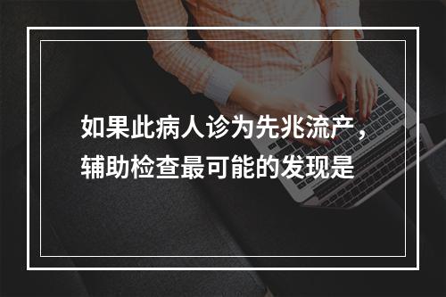 如果此病人诊为先兆流产，辅助检查最可能的发现是