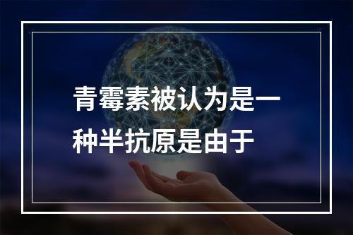 青霉素被认为是一种半抗原是由于