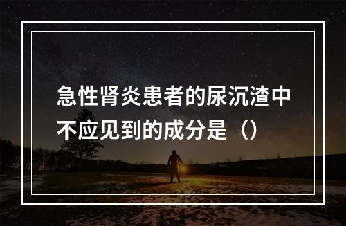 急性肾炎患者的尿沉渣中不应见到的成分是（）