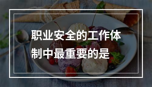 职业安全的工作体制中最重要的是