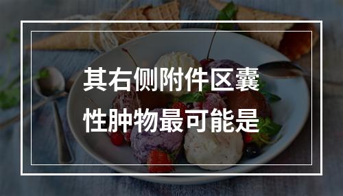 其右侧附件区囊性肿物最可能是