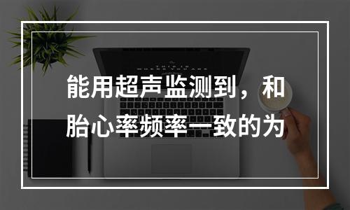 能用超声监测到，和胎心率频率一致的为