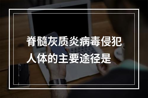 脊髓灰质炎病毒侵犯人体的主要途径是