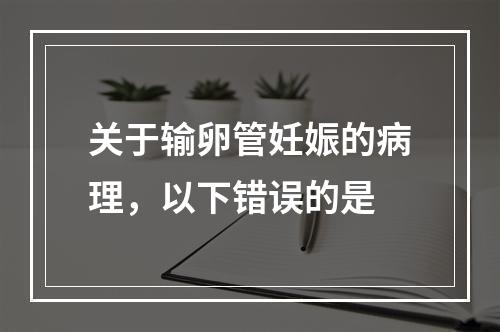 关于输卵管妊娠的病理，以下错误的是