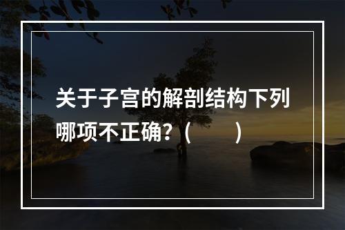 关于子宫的解剖结构下列哪项不正确？(　　)