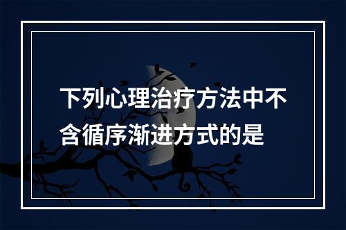 下列心理治疗方法中不含循序渐进方式的是