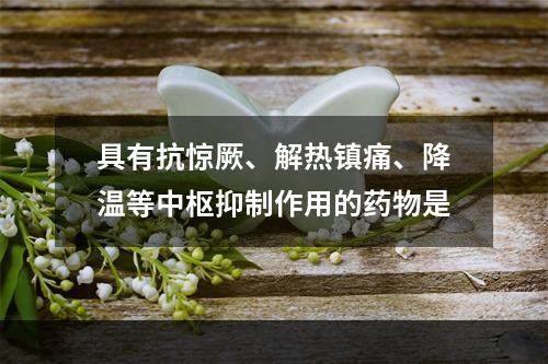 具有抗惊厥、解热镇痛、降温等中枢抑制作用的药物是