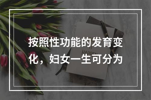 按照性功能的发育变化，妇女一生可分为