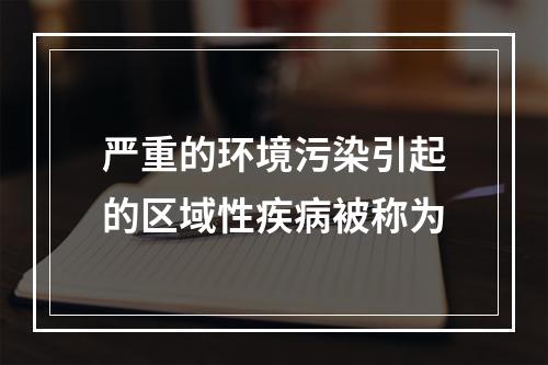 严重的环境污染引起的区域性疾病被称为