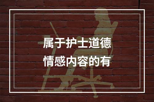 属于护士道德情感内容的有