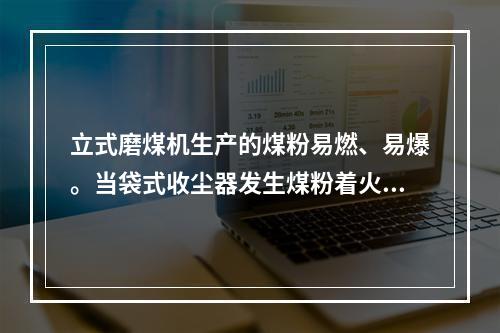 立式磨煤机生产的煤粉易燃、易爆。当袋式收尘器发生煤粉着火，下