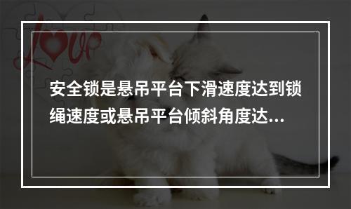 安全锁是悬吊平台下滑速度达到锁绳速度或悬吊平台倾斜角度达到锁