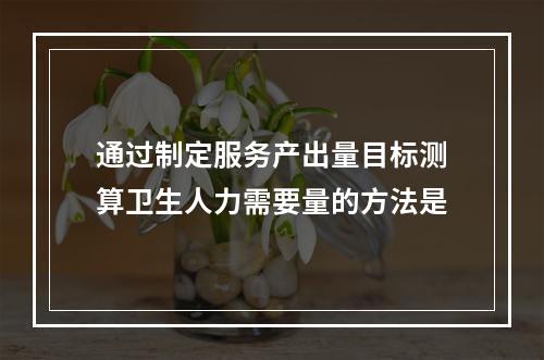 通过制定服务产出量目标测算卫生人力需要量的方法是