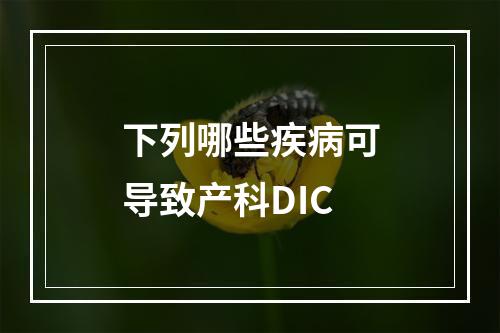 下列哪些疾病可导致产科DIC