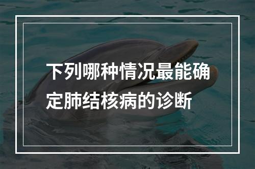 下列哪种情况最能确定肺结核病的诊断