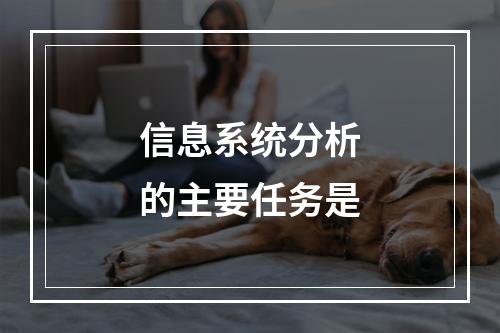 信息系统分析的主要任务是