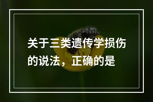 关于三类遗传学损伤的说法，正确的是