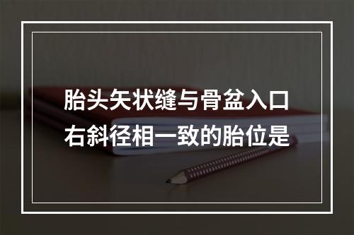 胎头矢状缝与骨盆入口右斜径相一致的胎位是