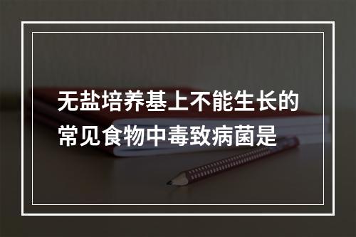 无盐培养基上不能生长的常见食物中毒致病菌是