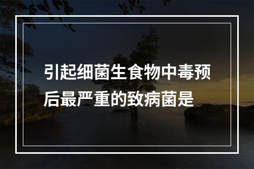 引起细菌生食物中毒预后最严重的致病菌是