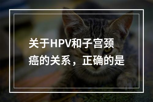 关于HPV和子宫颈癌的关系，正确的是