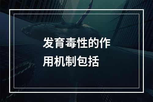 发育毒性的作用机制包括