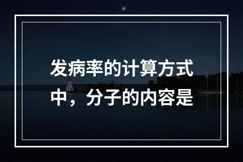 发病率的计算方式中，分子的内容是