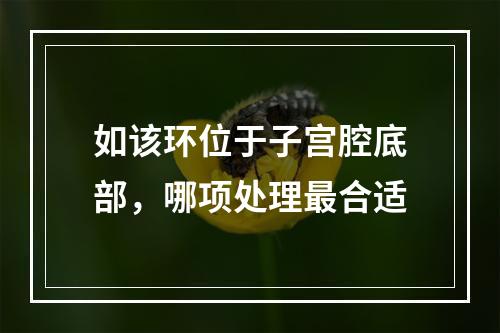 如该环位于子宫腔底部，哪项处理最合适