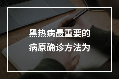 黑热病最重要的病原确诊方法为