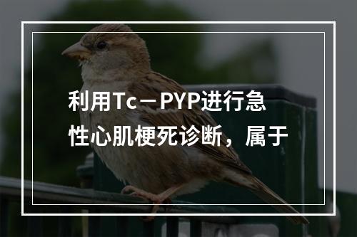 利用Tc－PYP进行急性心肌梗死诊断，属于