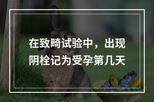 在致畸试验中，出现阴栓记为受孕第几天