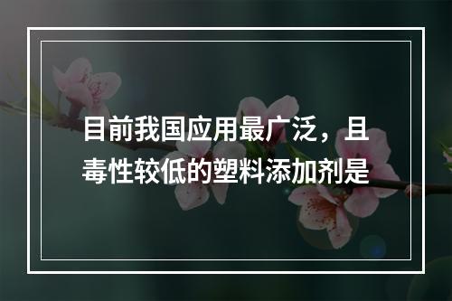 目前我国应用最广泛，且毒性较低的塑料添加剂是