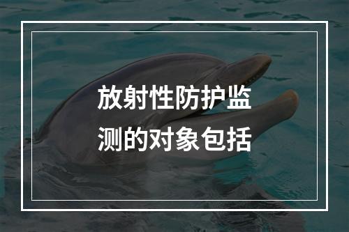 放射性防护监测的对象包括