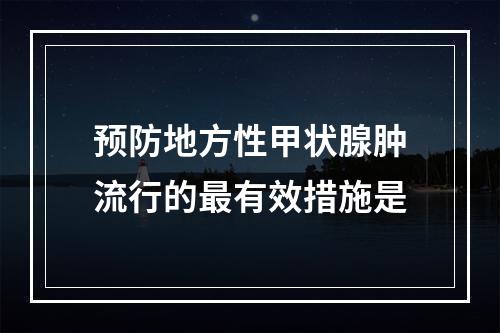 预防地方性甲状腺肿流行的最有效措施是