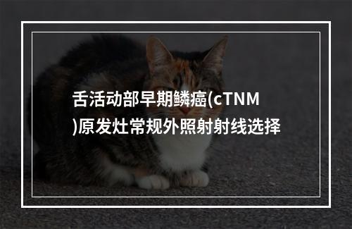 舌活动部早期鳞癌(cTNM)原发灶常规外照射射线选择