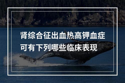 肾综合征出血热高钾血症可有下列哪些临床表现