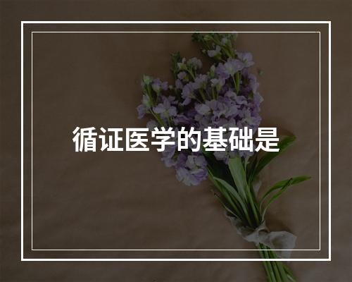 循证医学的基础是