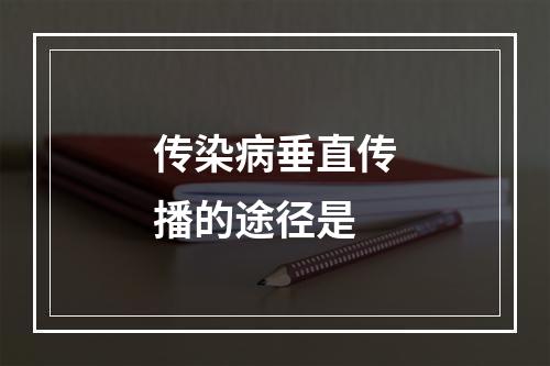 传染病垂直传播的途径是