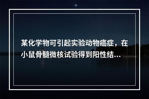 某化学物可引起实验动物癌症，在小鼠骨髓微核试验得到阳性结果，